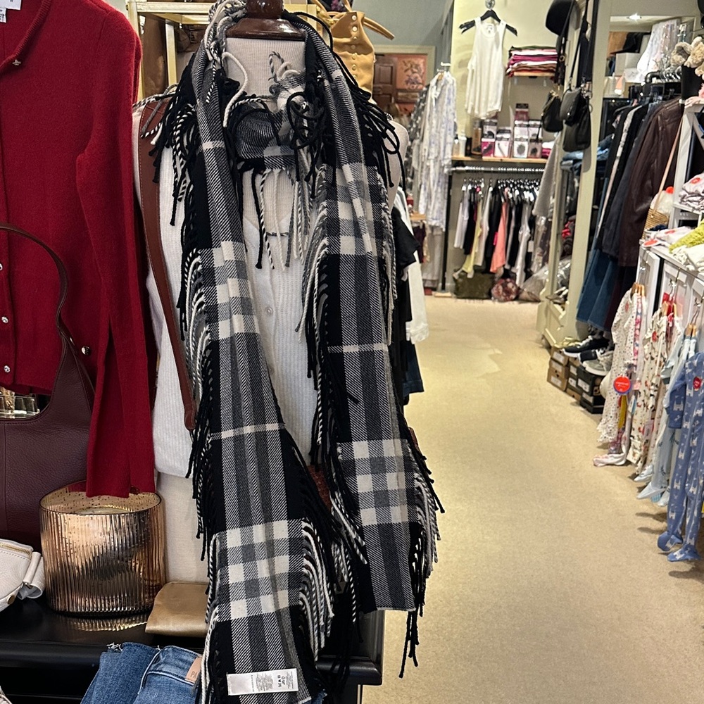 Burberry Plaid Fringe Scarf